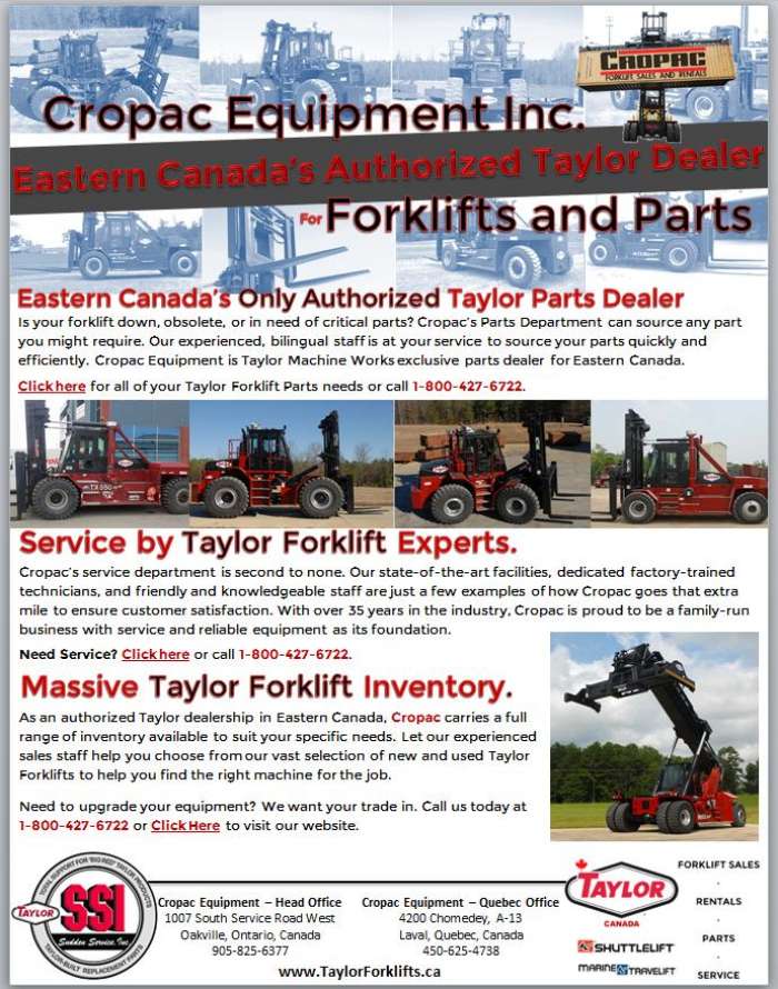 Taylor Forklifts and Parts from Cropac